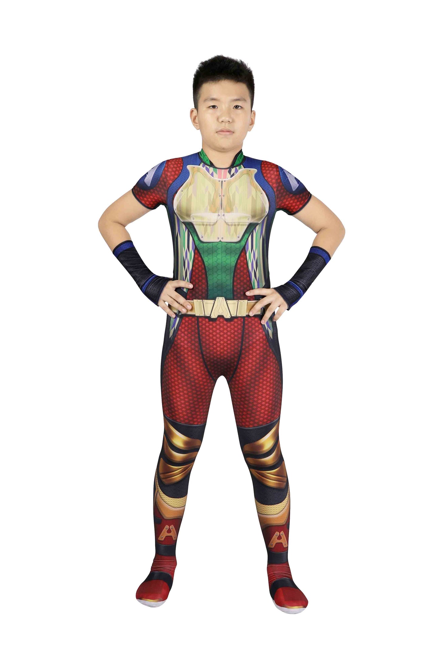 The Boys Season 3 A-Train Kid Jumpsuit Cosplay Costume Full Set for Halloween