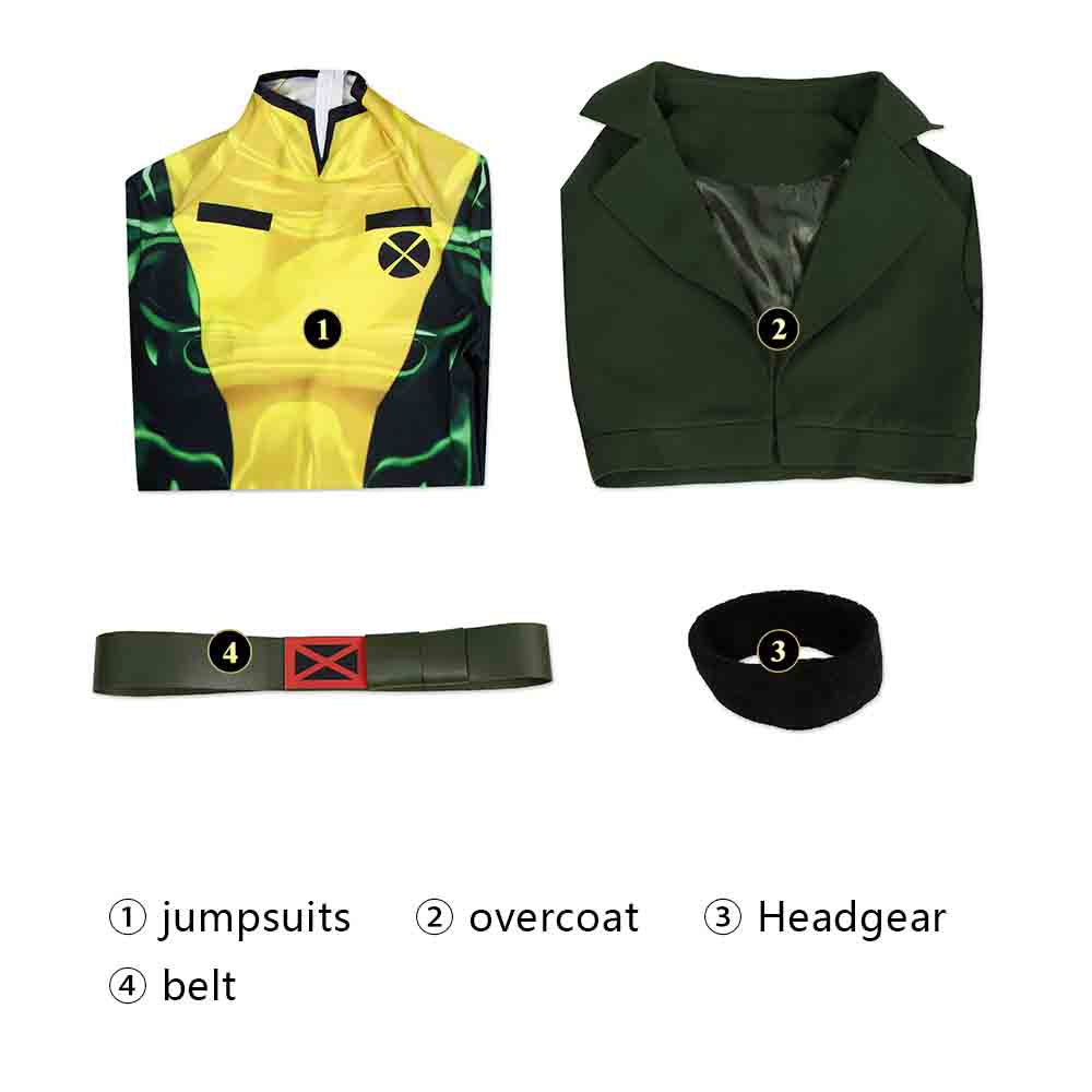 X-Men '97 Rogue Anna Marie Jumpsuit Cosplay Costume Outfit for Halloween