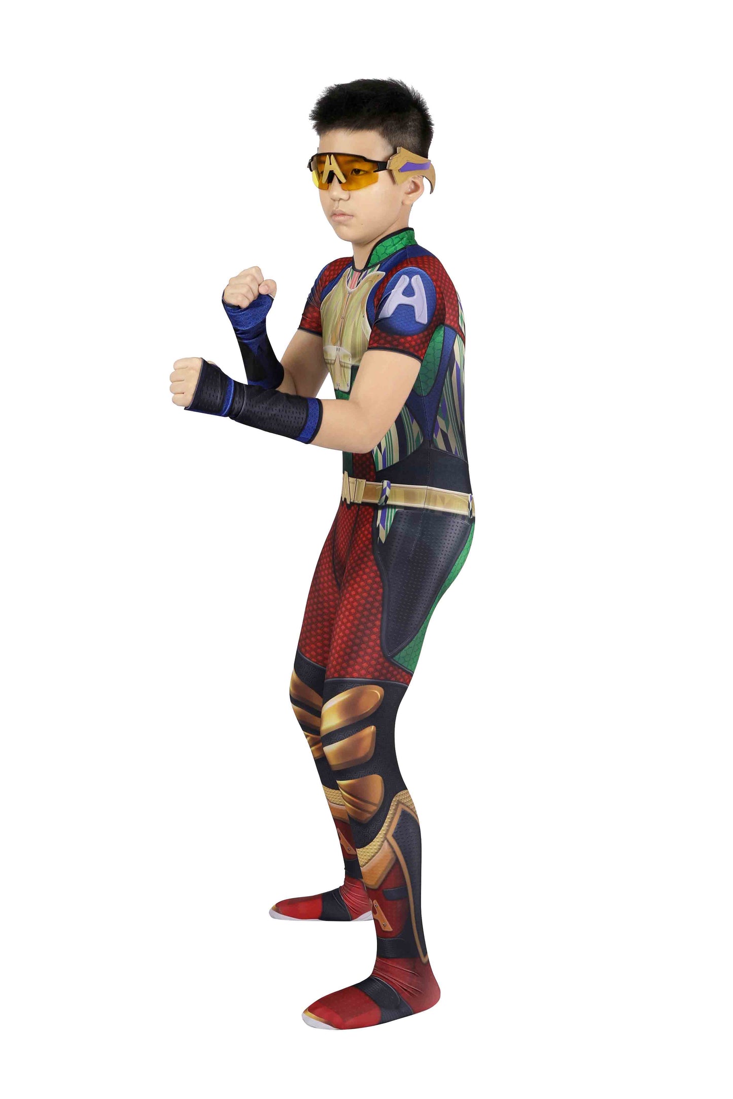 The Boys Season 3 A-Train Kid Jumpsuit Cosplay Costume Full Set for Halloween