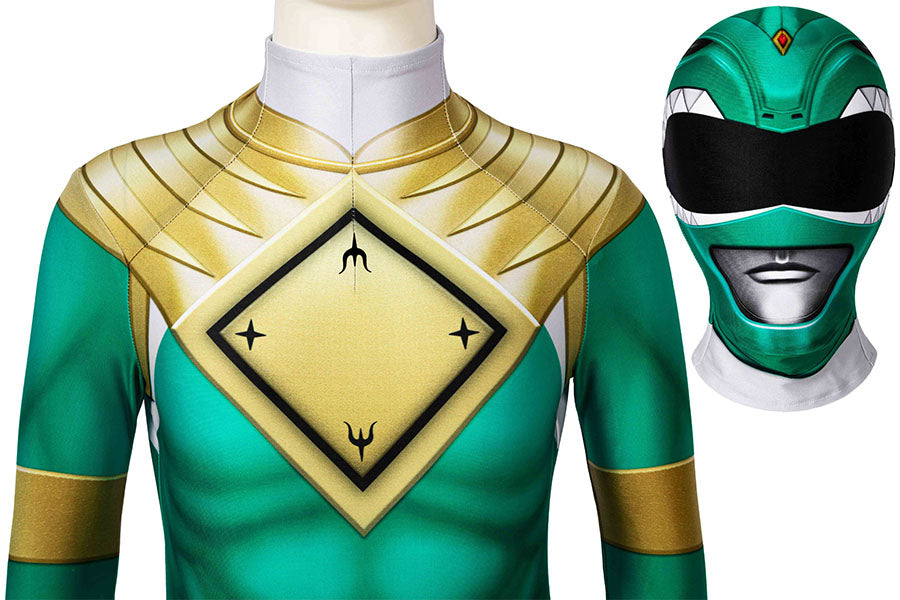 Mighty Morphin Power Rangers Yamato Tribe Knight Burai Dragon Ranger Green Ranger Cosplay Costume for Halloween