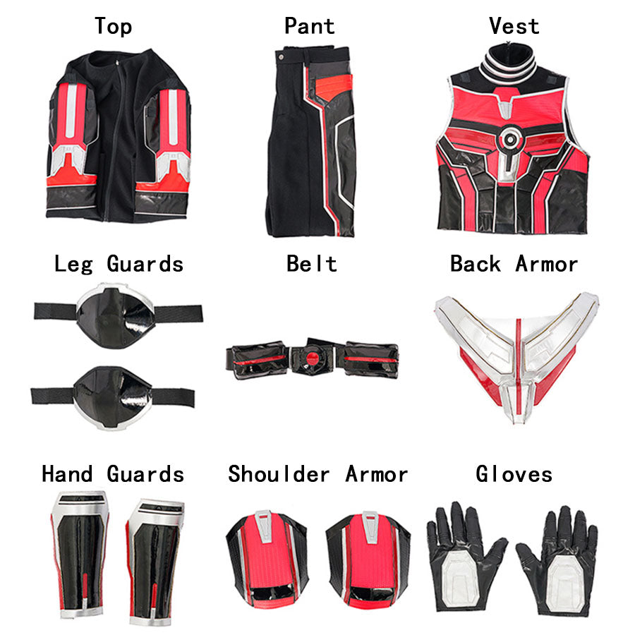 Ant-Man and the Wasp: Quantumania Ant-Man Jumpsuit Cosplay Costume Full Set for Halloween