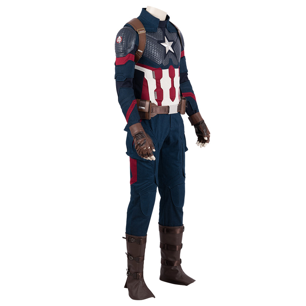 Avengers: Endgame Captain America Steven Rogers Cosplay Costume Full Set for Halloween