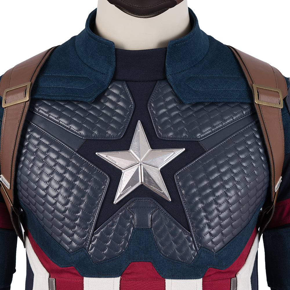 Avengers: Endgame Captain America Steven Rogers Cosplay Costume Full Set for Halloween