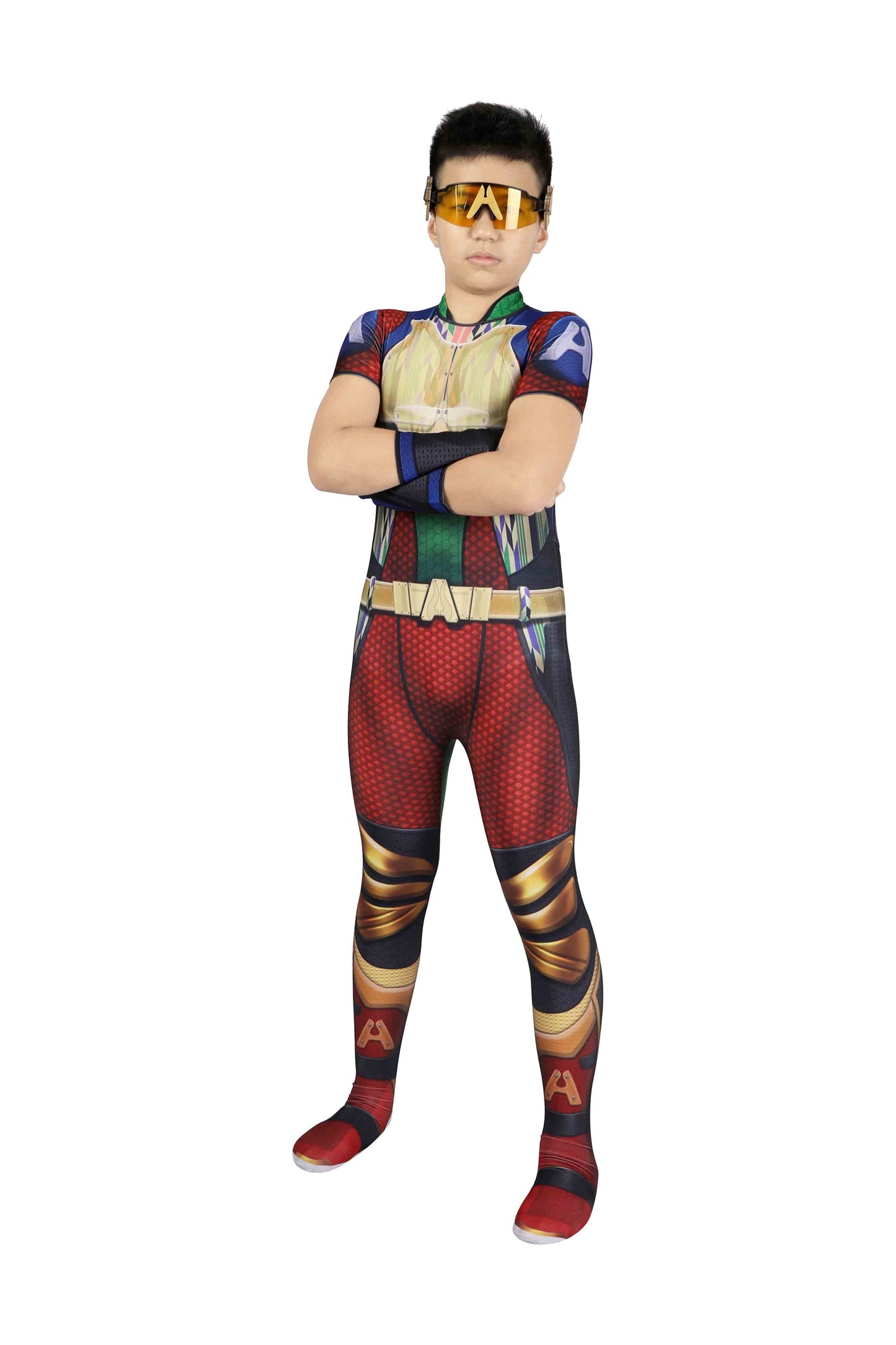 The Boys Season 3 A-Train Kid Jumpsuit Cosplay Costume Full Set for Halloween