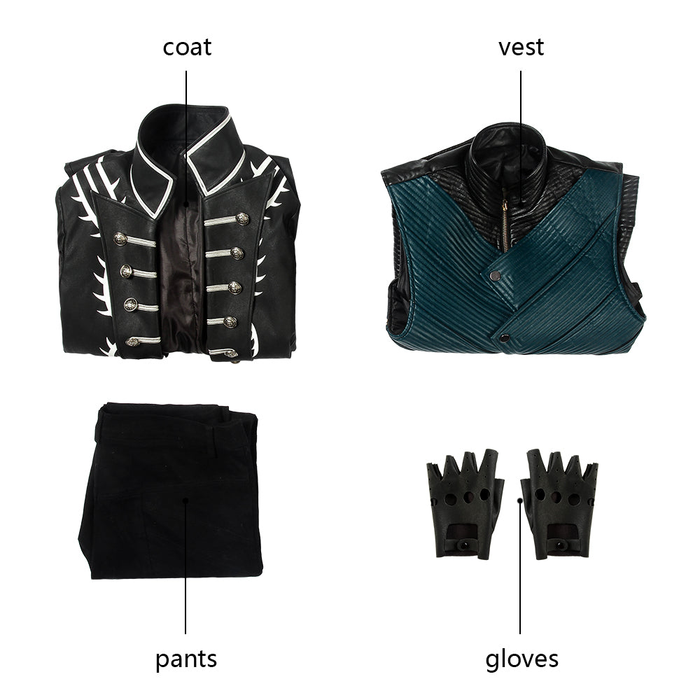 Devil May Cry 5 Vergil Cosplay Costume Suit for Halloween