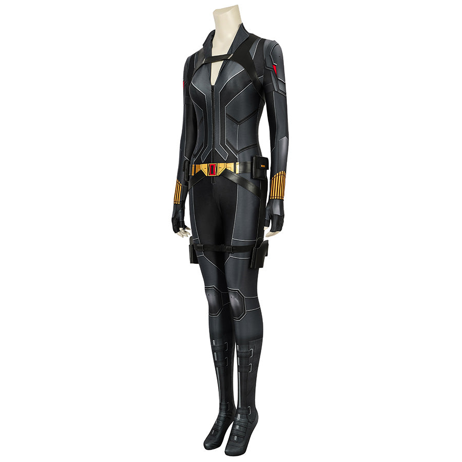 Black Widow 2020 Natasha Romanoff Black Jumpsuit Cosplay Costume for Halloween