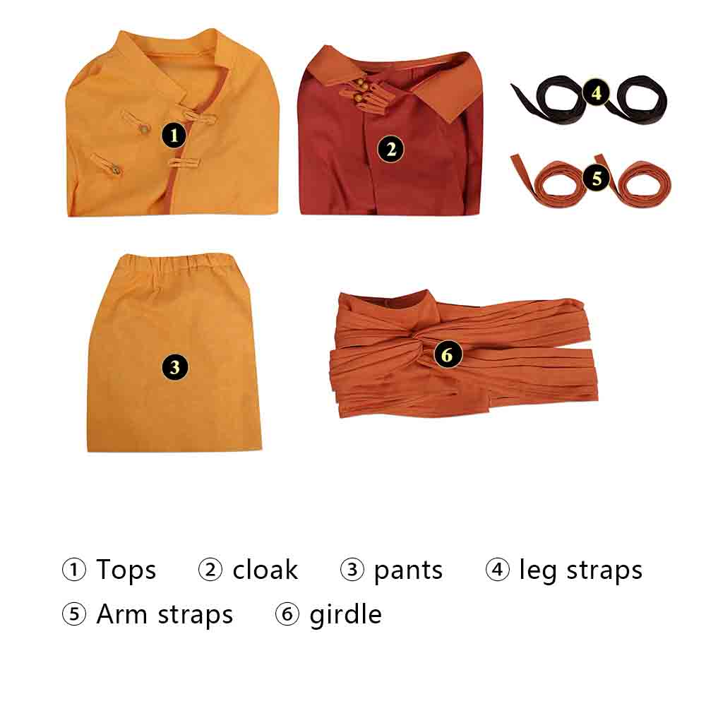 Avatar: The Last Airbender Avatar Aang Cosplay Costume Full Set for Halloween