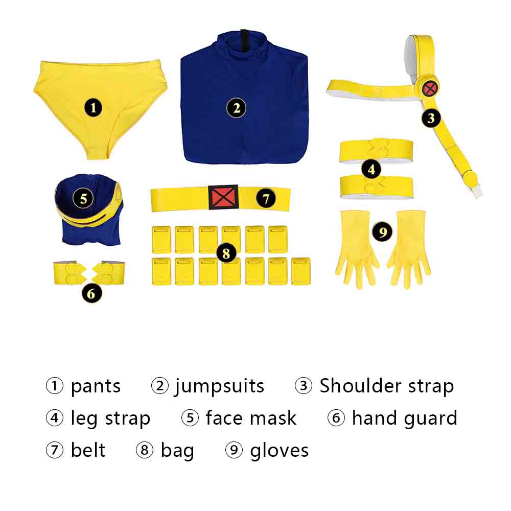X-Men '97 Cyclops Scott Summers Jumpsuit Cosplay Costume Outfit for Halloween