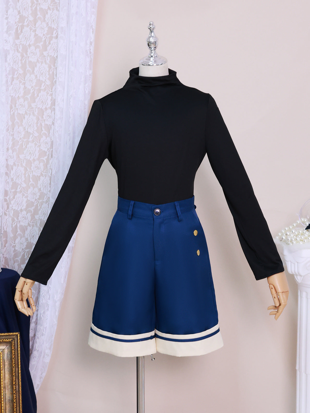 Black Butler Ciel Phantomhive Scallop Cosplay Costume Suit for Halloween