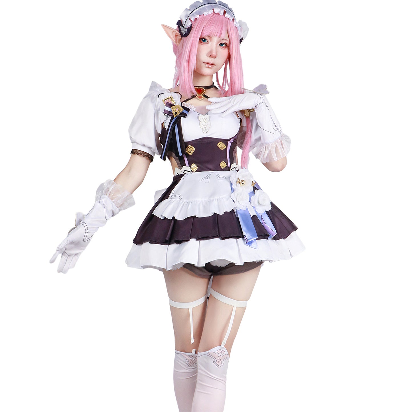 Honkai Impact 3rd Elysia Maid Cosplay Costume Outfit for Halloween