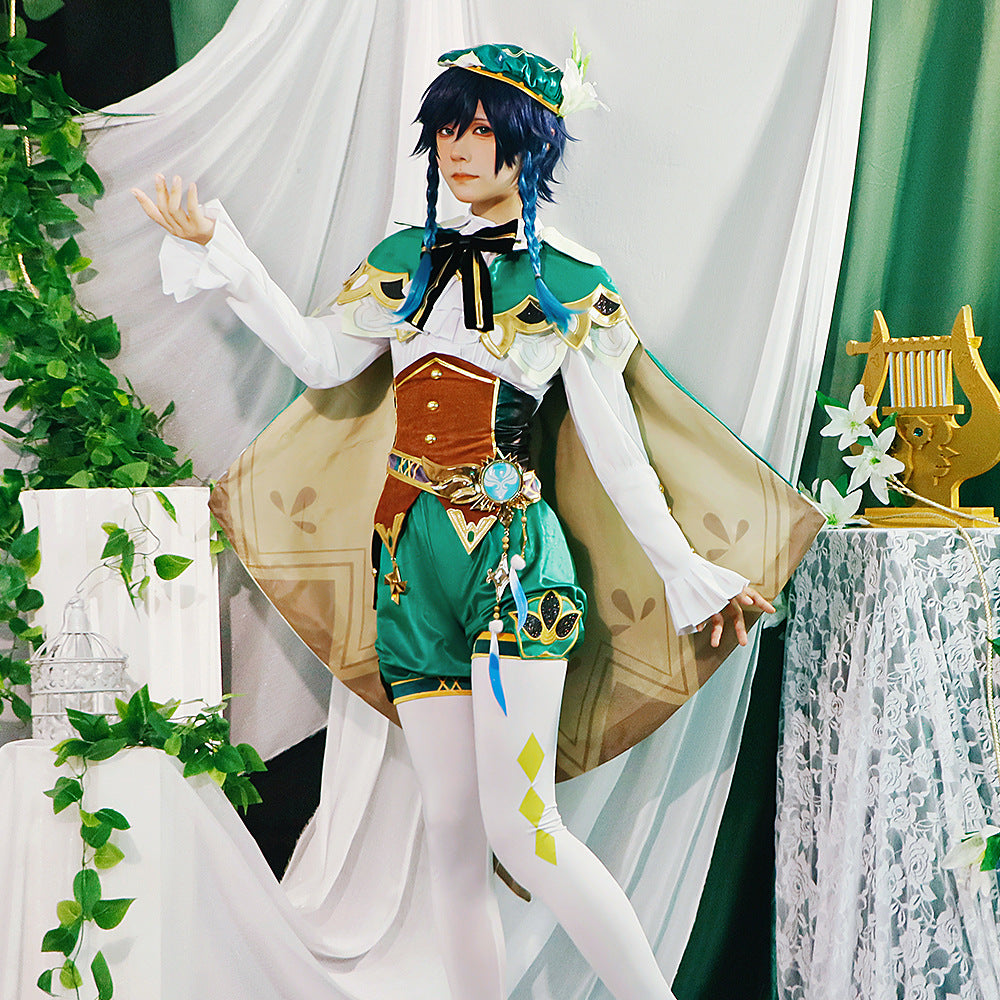 Genshin Impact Venti Cosplay Costume Suit for Halloween