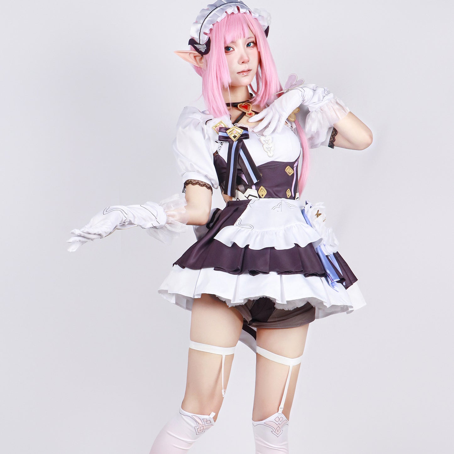 Honkai Impact 3rd Elysia Maid Cosplay Costume Outfit for Halloween