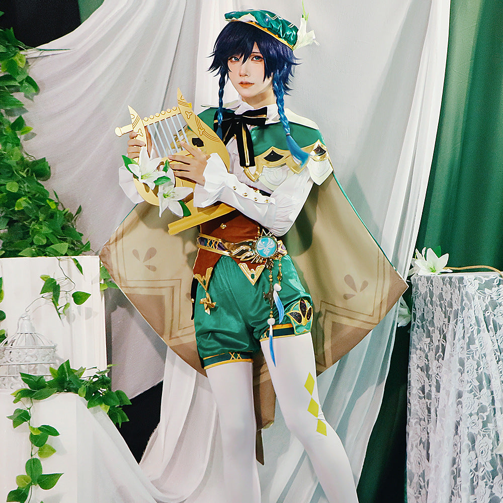 Genshin Impact Venti Cosplay Costume Suit for Halloween