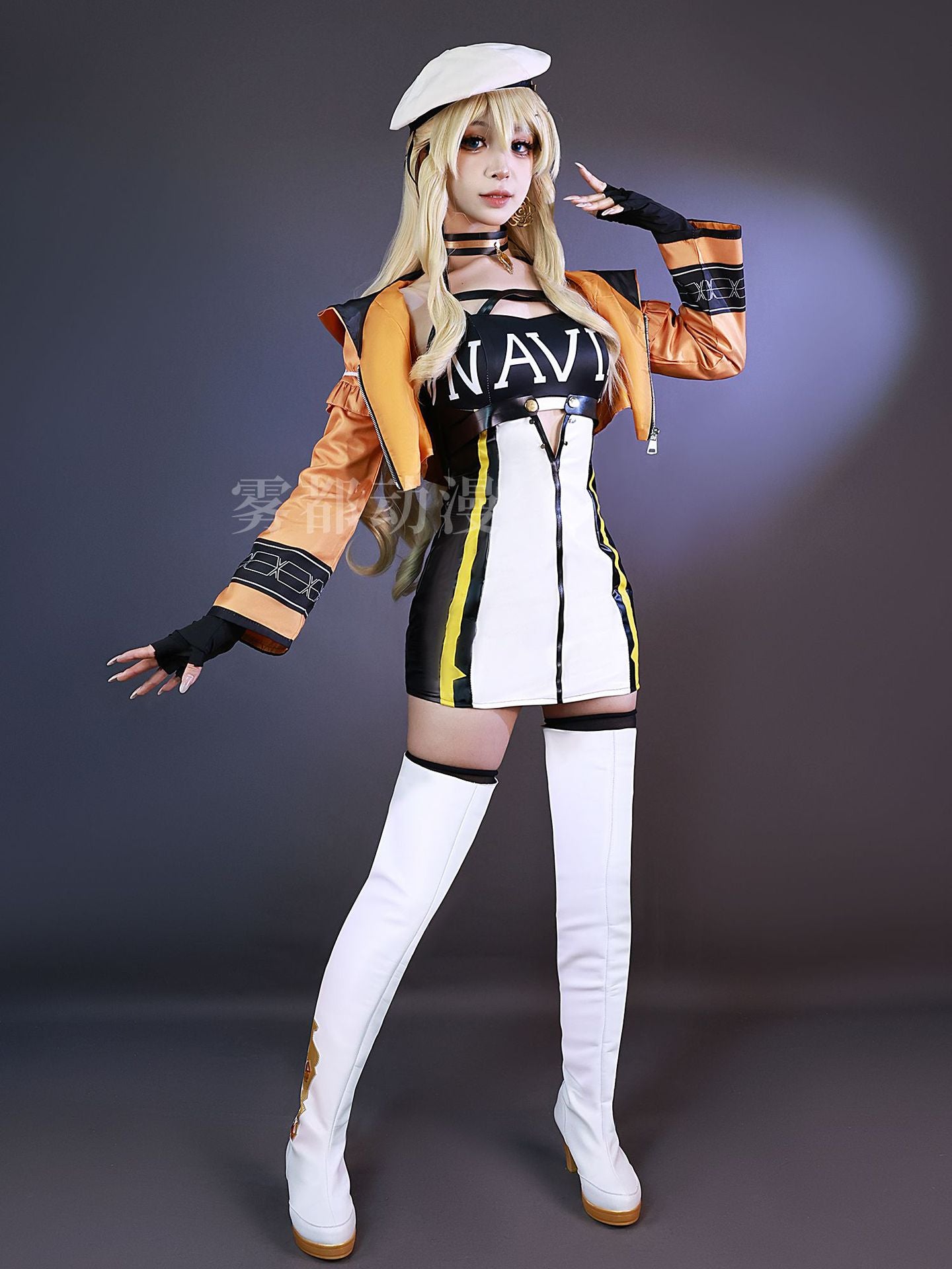 Genshin Impact Navia Racing Cosplay Costume for Halloween