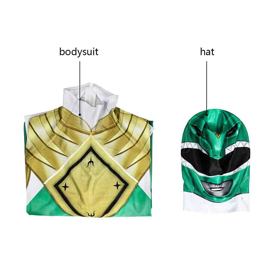 Mighty Morphin Power Rangers Yamato Tribe Knight Burai Dragon Ranger Green Ranger Cosplay Costume for Halloween