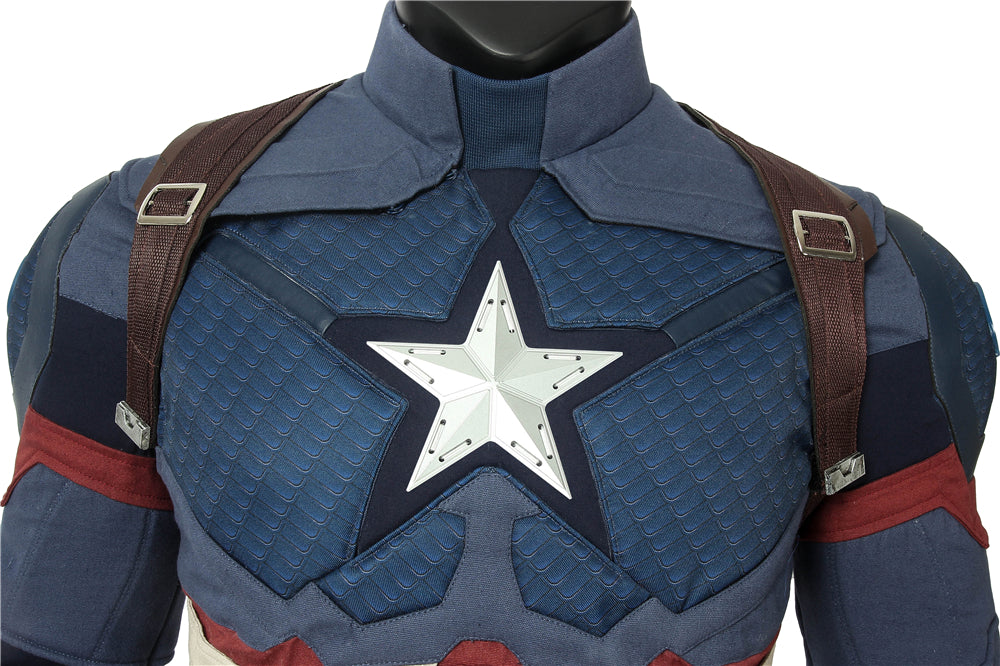 Avengers: Endgame Captain America Steve Rogers Jumpsuit Cosplay Costume Suit for Halloween