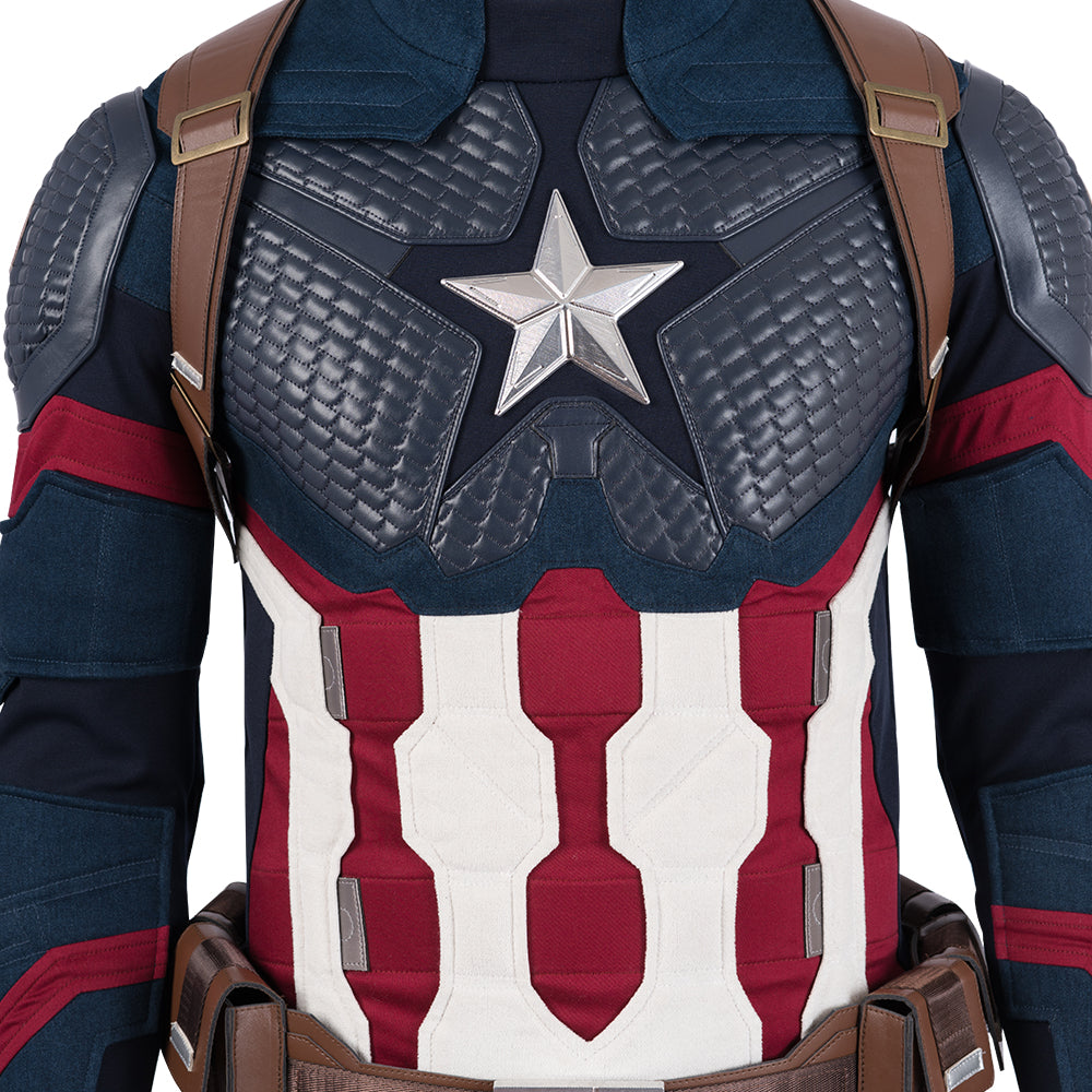 Avengers: Endgame Captain America Steven Rogers Cosplay Costume Full Set for Halloween