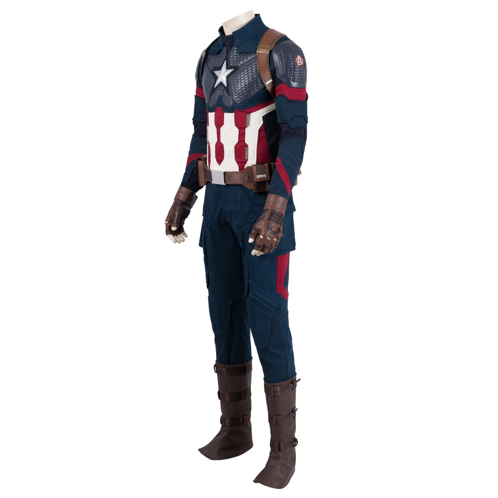 Avengers: Endgame Captain America Steven Rogers Cosplay Costume Full Set for Halloween