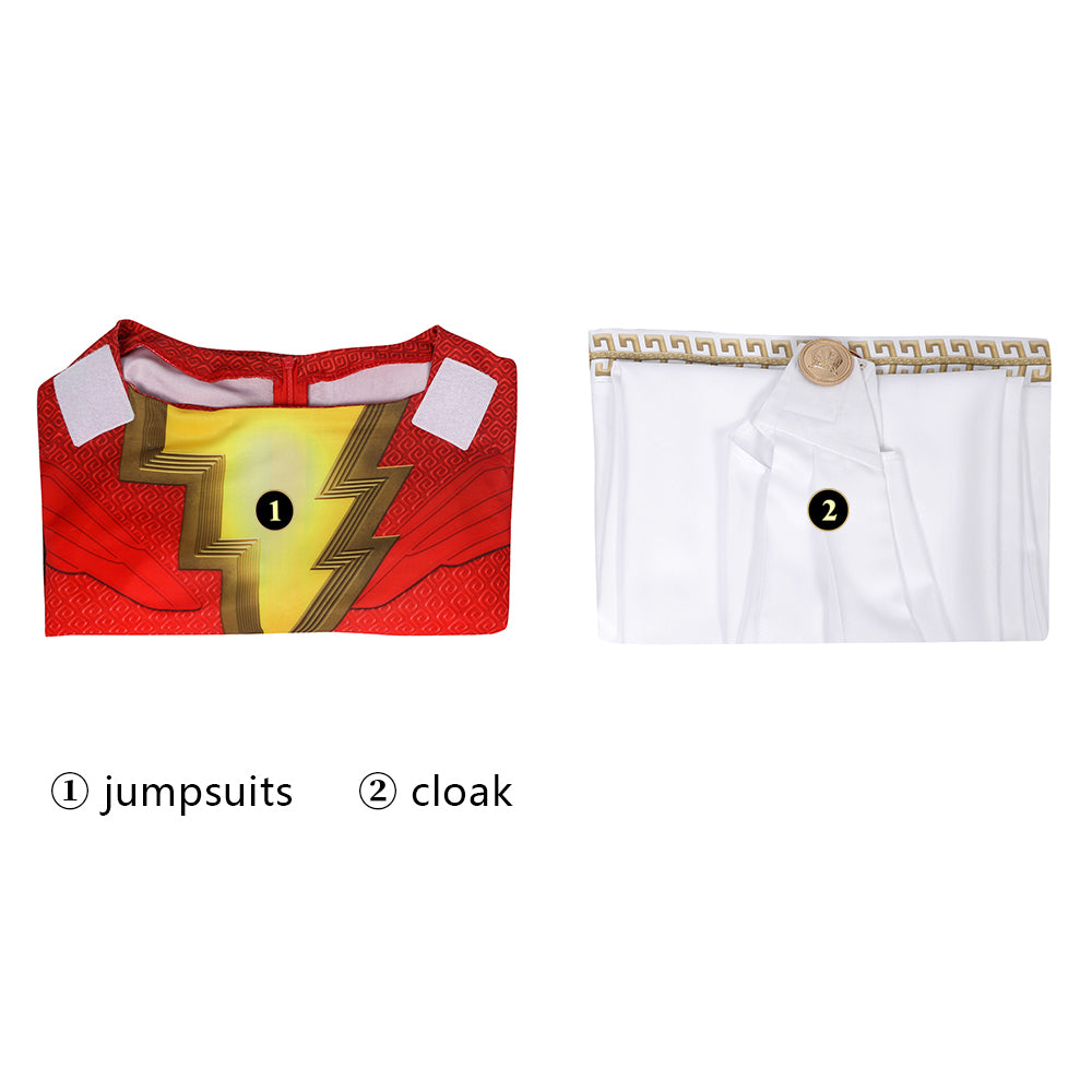 Shazam! Fury of the Gods Billy Batson Jumpsuit Cosplay Costume for Halloween