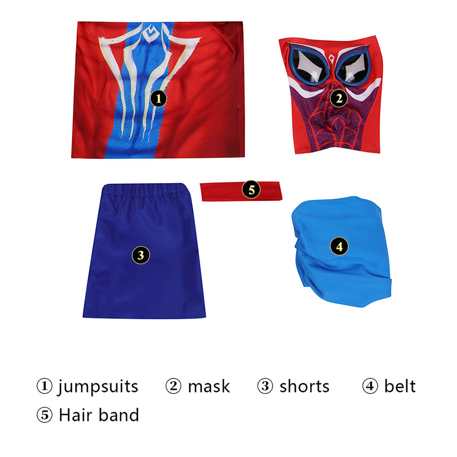Spider-Man: Across the Spider-Verse Spider-Man India Pavitr Prabhakar Jumpsuit Cosplay Costume for Halloween