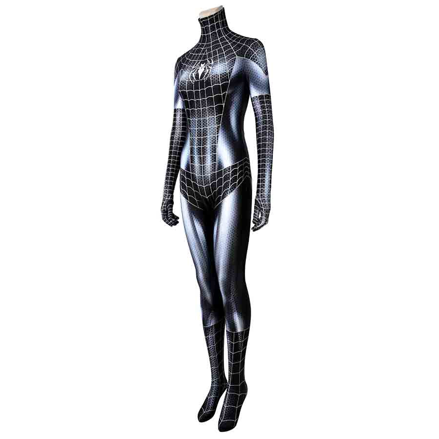 Spider-Man Girl Black Jumpsuit Cosplay Costume for Halloween