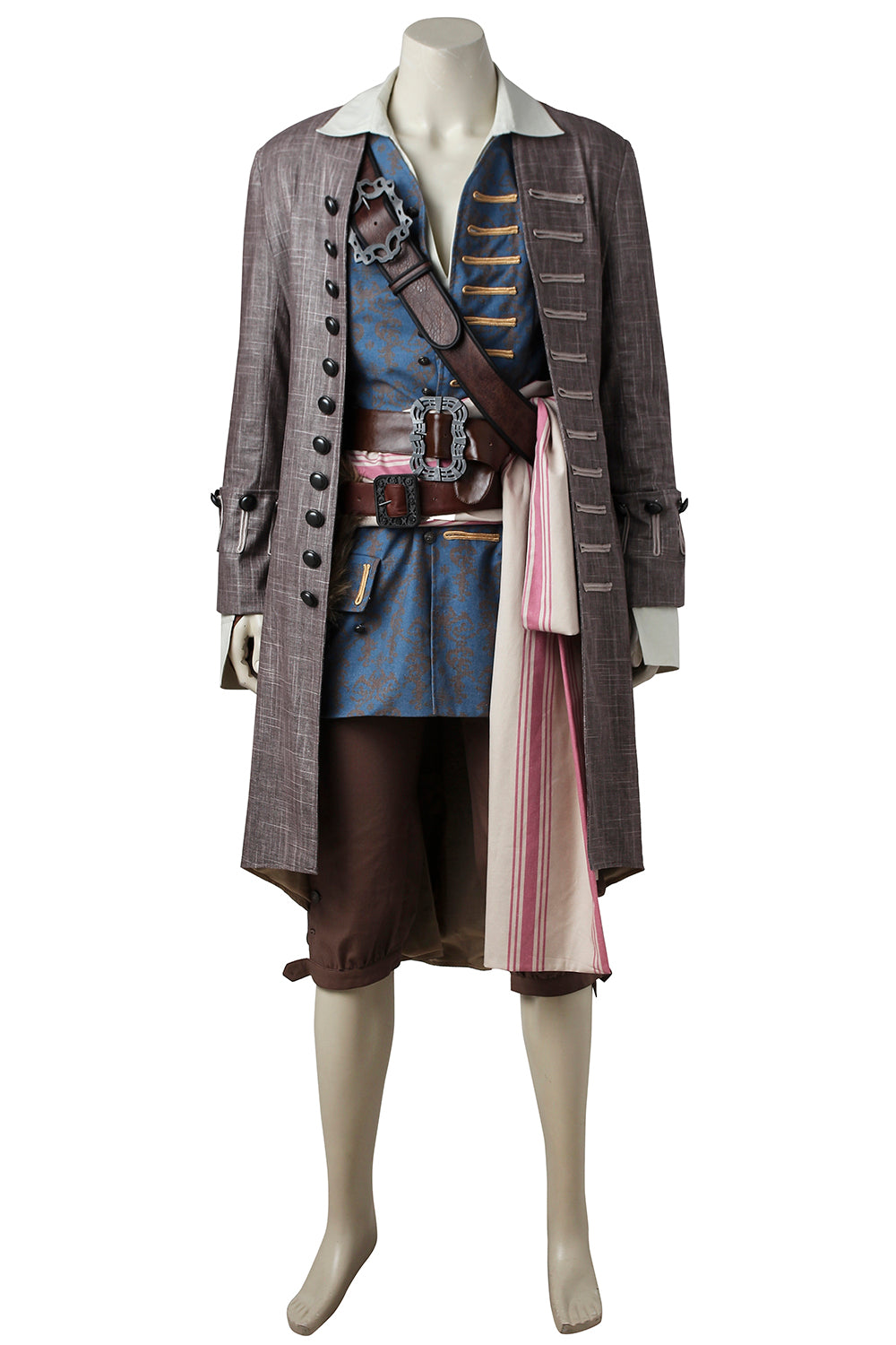 Pirates of the Caribbean 5: Dead Men Tell No Lies Captain Jack Sparrow Cosplay Costume Outfit for Halloween