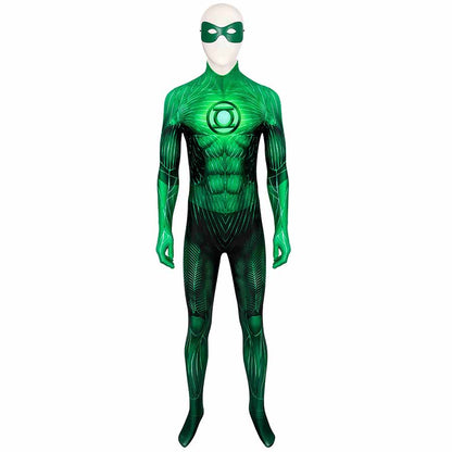 Green Lantern Hal Jordan Jumpsuit Cosplay Costume for Halloween