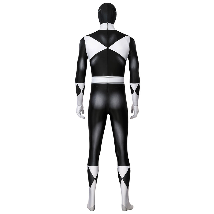 Mighty Morphin Power Rangers Black Ranger Jumpsuit Cosplay Costume for Halloween