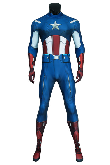 The Avengers 1 Captain America Steve Rogers Jumpsuit Cosplay Costume for Halloween