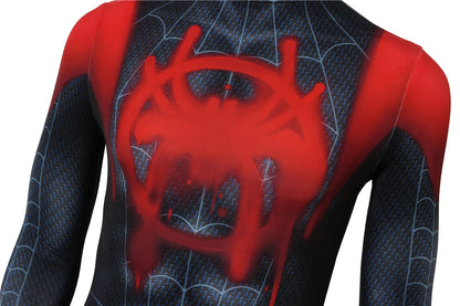 Spider-Man: Into the Spider-Verse Miles Morales Jumpsuit Cosplay Costume Outfit for Halloween