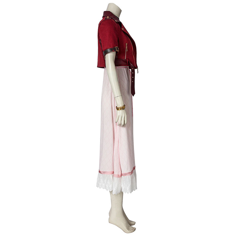 Final Fantasy VII Remake FF7 Aerith Gainsborough Cosplay Costume Full Set for Halloween