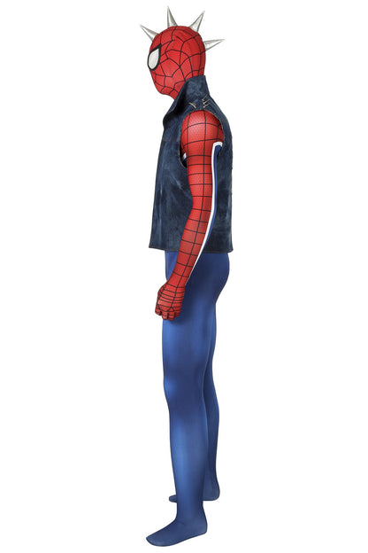 Spider-Man PS4 Spider-Punk Jumpsuit Cosplay Costume for Halloween