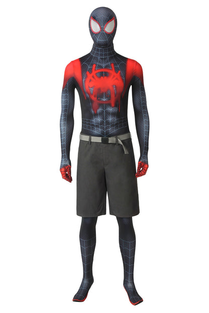 Spider-Man: Into the Spider-Verse Miles Morales Jumpsuit Cosplay Costume Outfit for Halloween