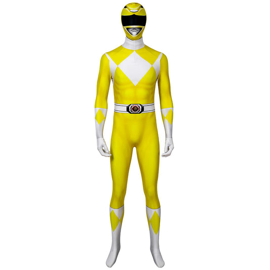 Mighty Morphin Power Rangers Yellow Ranger Trini Kwan Jumpsuit Cosplay Costume for Halloween