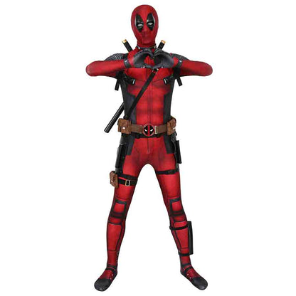 Deadpool Jumpsuit Cosplay Costume Full Set for Halloween