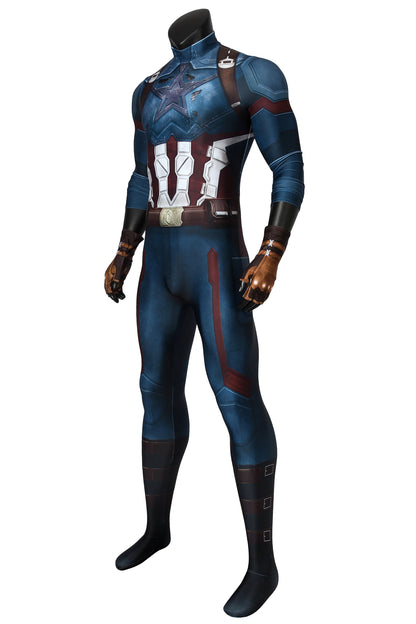 Avengers: Infinity War Captain America Steven Rogers Jumpsuit Cosplay Costume for Halloween