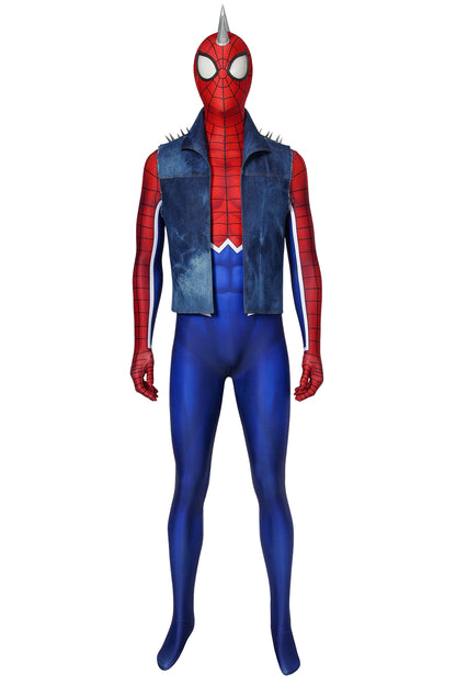 Spider-Man PS4 Spider-Punk Jumpsuit Cosplay Costume for Halloween