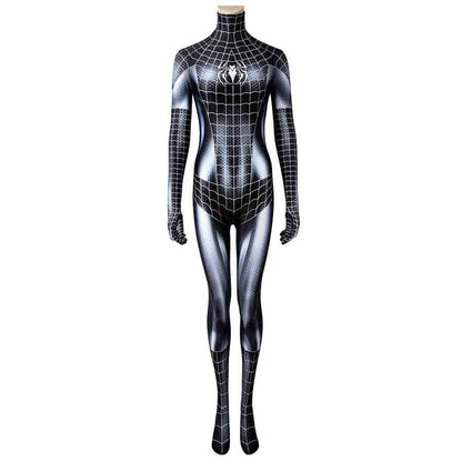 Spider-Man Girl Black Jumpsuit Cosplay Costume for Halloween