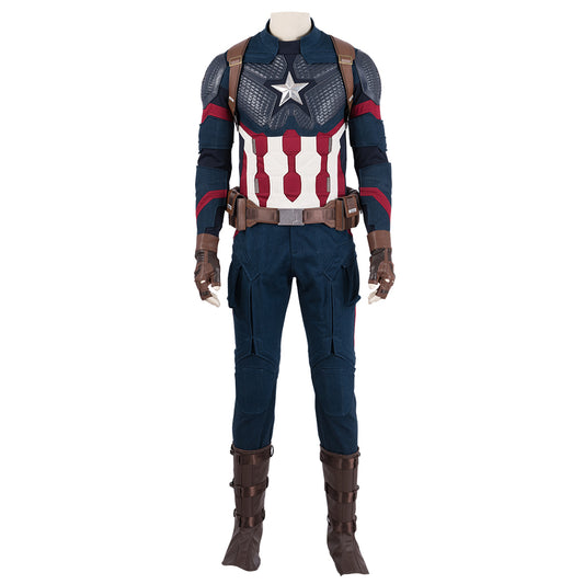 Avengers: Endgame Captain America Steven Rogers Cosplay Costume Full Set for Halloween