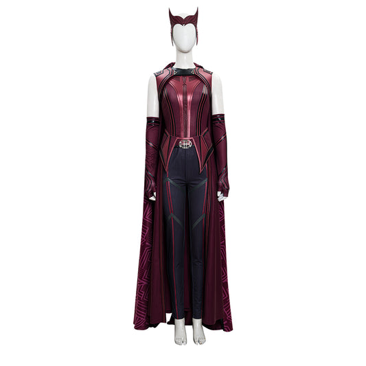 WandaVision Scarlet Witch Wanda Maximoff Cosplay Costume Full Set for Halloween