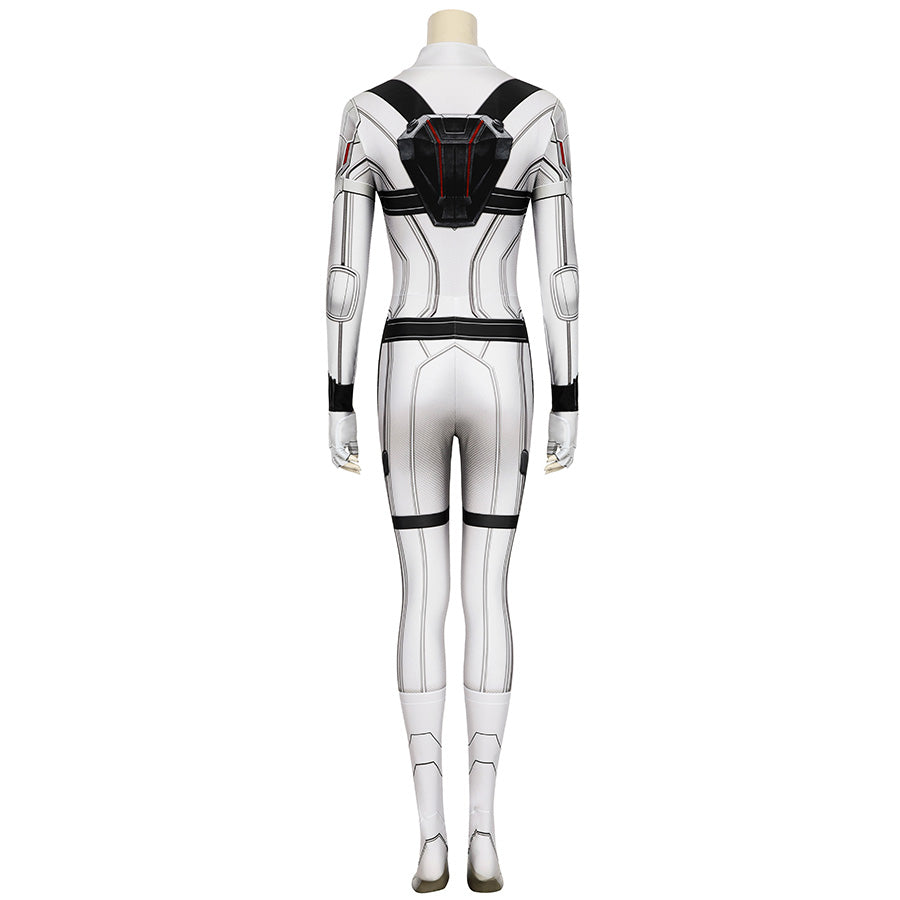 Black Widow Natalia Romanoff White Jumpsuit Cosplay Costume for Halloween