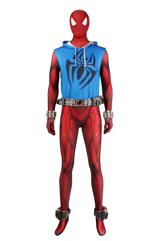 Spider-Man: Across the Spider-Verse Scarlet Spider Ben Reily Cosplay Costume Outfit for Halloween