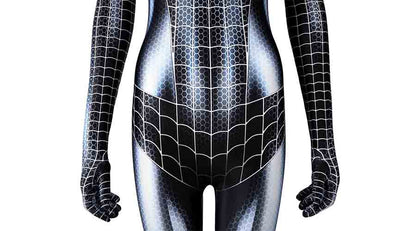 Spider-Man Girl Black Jumpsuit Cosplay Costume for Halloween