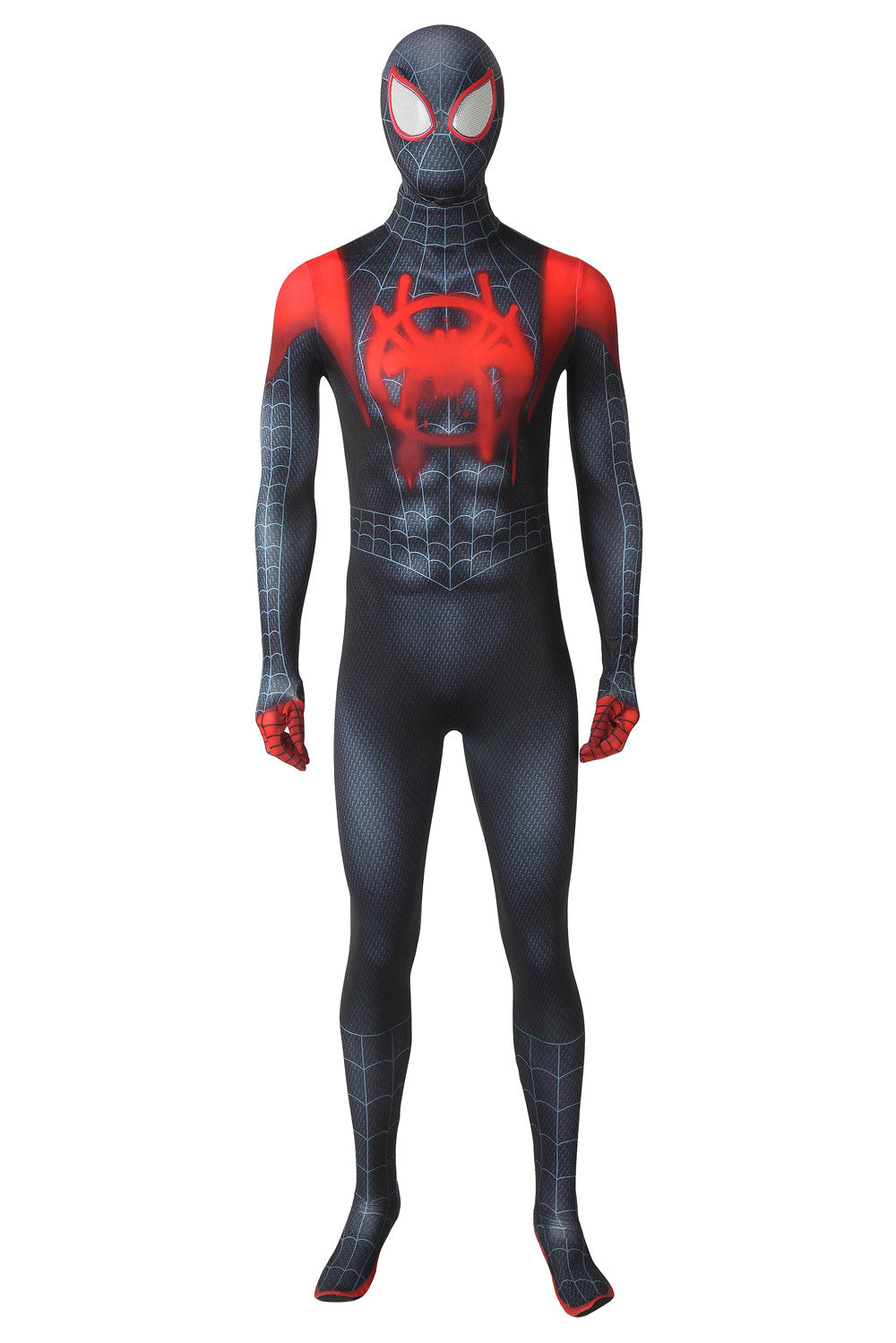 Spider-Man: Into the Spider-Verse Miles Morales Jumpsuit Cosplay Costume Outfit for Halloween