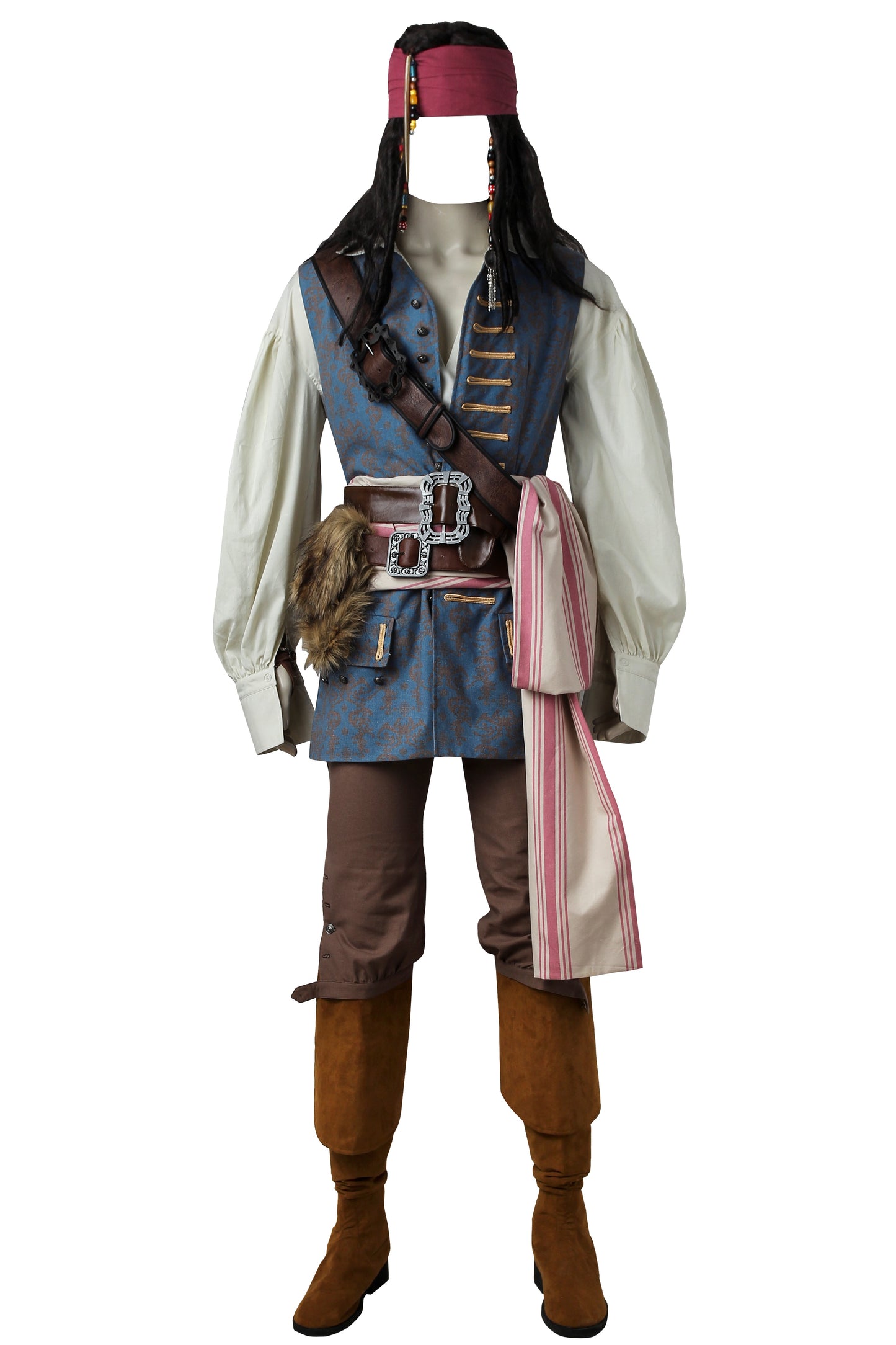 Pirates of the Caribbean 5: Dead Men Tell No Lies Captain Jack Sparrow Cosplay Costume Outfit for Halloween