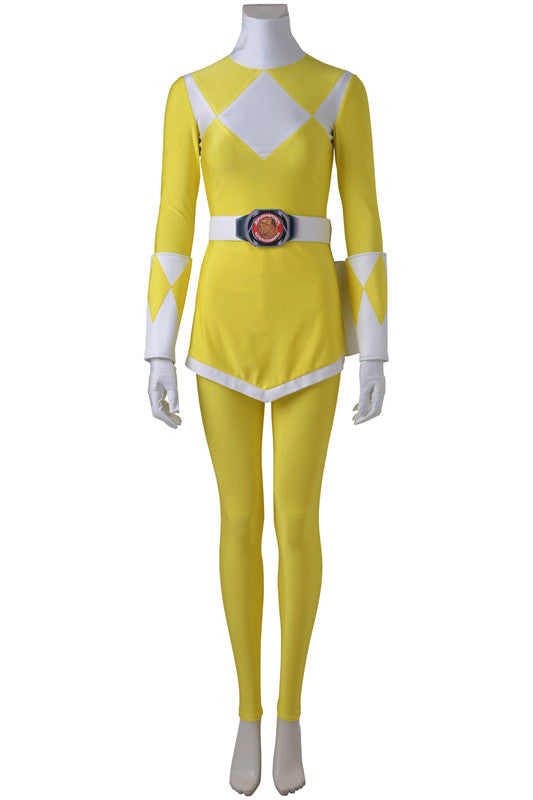 Mighty Morphin Power Rangers Yellow Ranger Trini Kwan Cosplay Costume Suit for Halloween