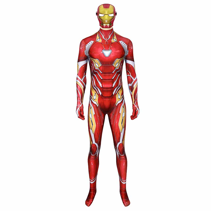 The Avengers Iron Man Tony Stark Jumpsuit Cosplay Costume for Halloween