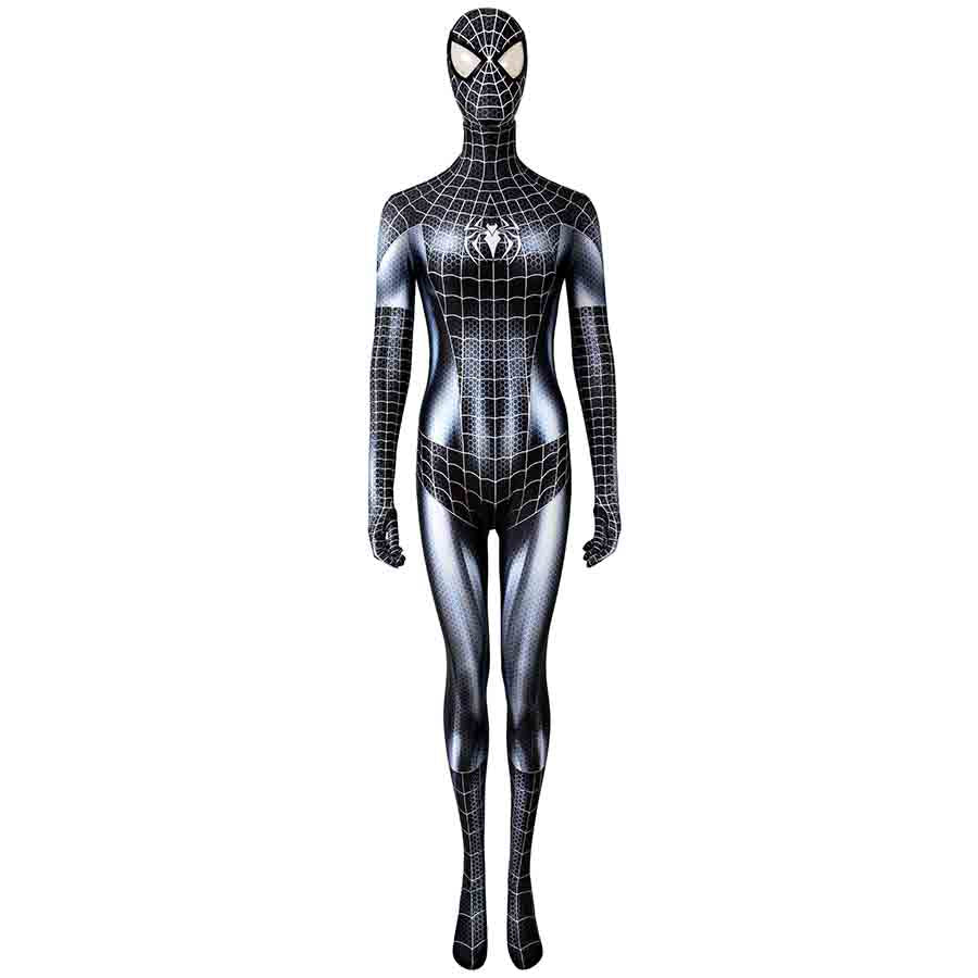 Spider-Man Girl Black Jumpsuit Cosplay Costume for Halloween