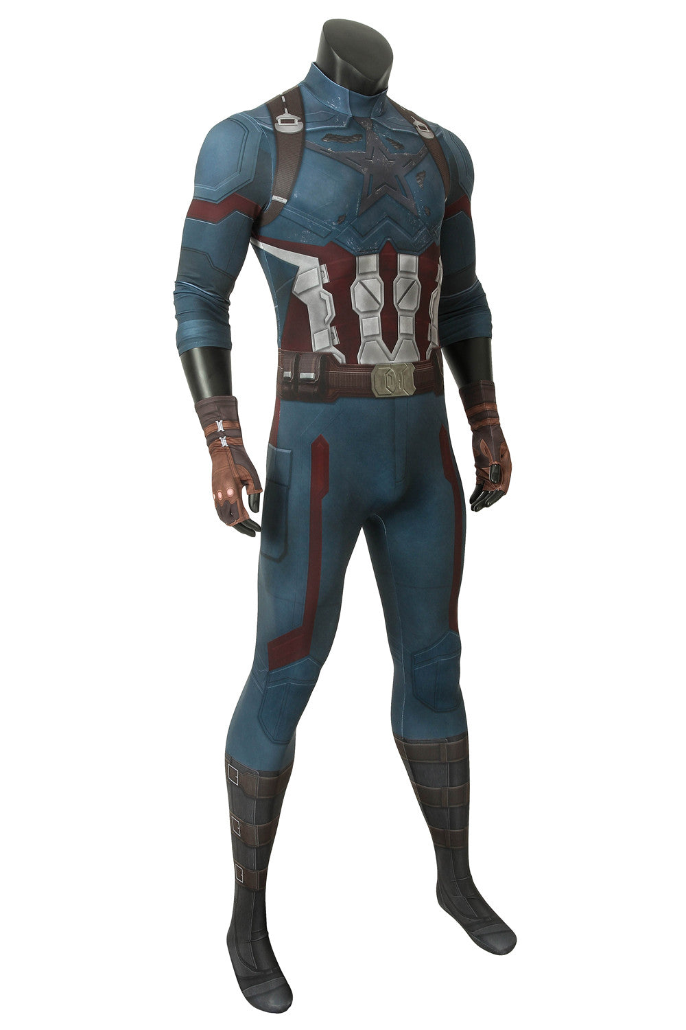 Avengers: Infinity War Captain America Steven Rogers Jumpsuit Cosplay Costume for Halloween