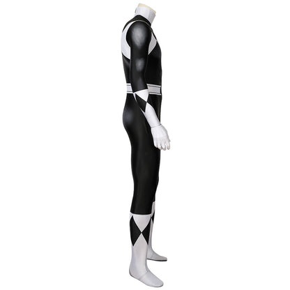 Mighty Morphin Power Rangers Black Ranger Jumpsuit Cosplay Costume for Halloween